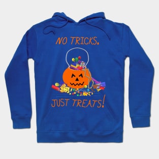 Halloween Candy Pumpkin Bucket. No Tricks. Just Treats! (White Background) Hoodie